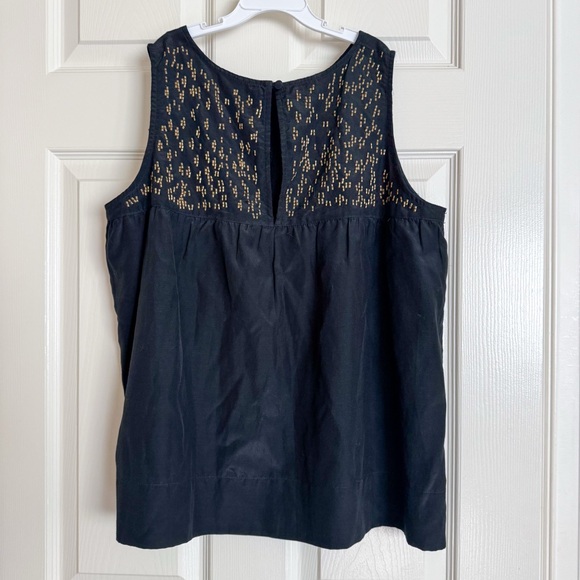 Club Monaco Elegant Black and Gold Women's Old Money Glam Top, size M - Picture 2 of 8